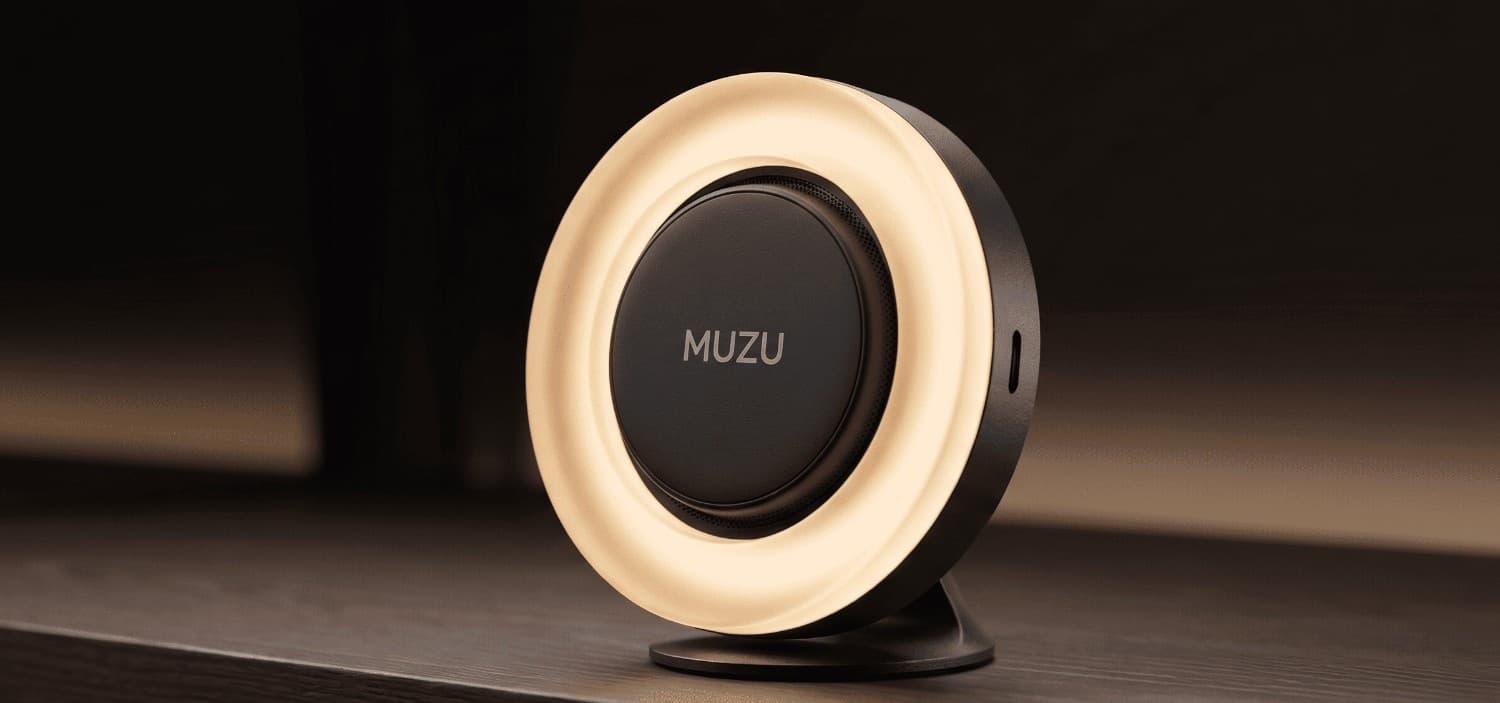 MUZU Halo mounted behind shelf product